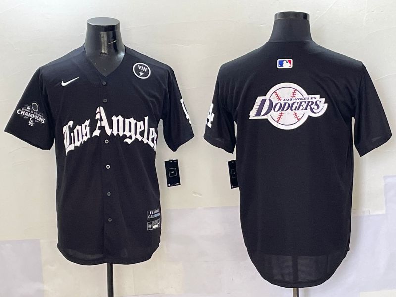 Men Los Angeles Dodgers Blank Black Five generations Joint Name 2025 Nike MLB Jersey style 84